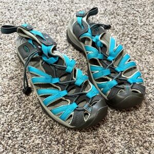 Teal and Gray Outdoor Sandals